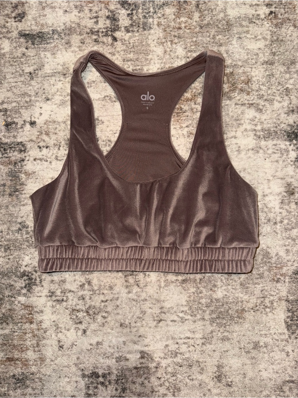 ALO Yoga Velvet Racerback Bralette in Taupe